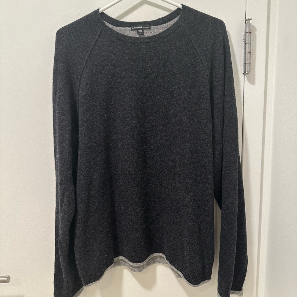 James Perse Cashmere Sweater Size 2 Like New Charcoal Grey